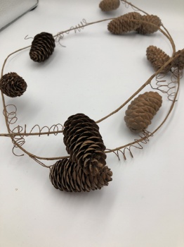 150cm pinecone garland natural