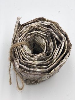 paper ribbon with jute bowknot / copy bark (size:8x150cm)​