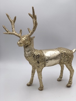 gold sequin reindeer (size:28x7x36cm)