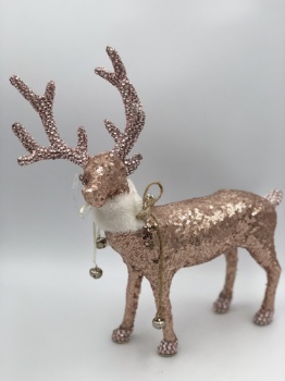 pink sequin reindeer (size: 28x7x36cm)