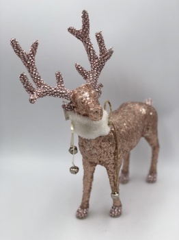 pink sequin reindeer (size: 28x7x36cm)