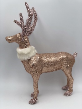 pink sequin reindeer (size: 28x7x36cm)