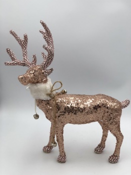 pink sequin reindeer (size: 28x7x36cm)