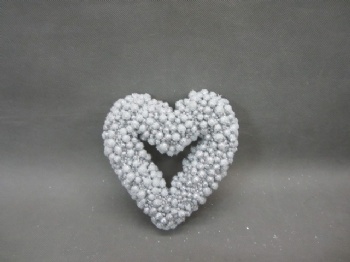 silver heart wreath 33x33cm & 21x19cm