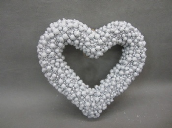 silver heart wreath 33x33cm & 21x19cm