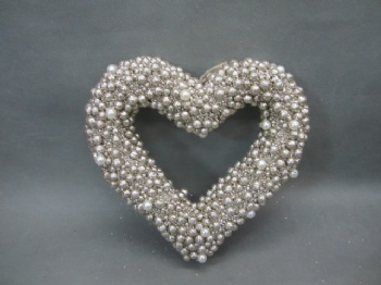 champagne heart wreath 33x33cm & 21x19cm