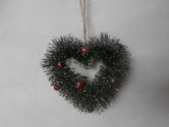 pine needle champagen glitter + snow heart wreath 25cm & 20cm & 15cm