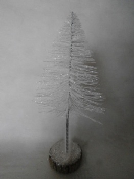 pine needle high silver glitter tree 30cm & 15cm