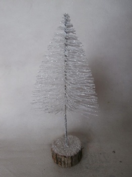 pine needle high silver glitter tree 30cm & 15cm