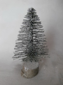 15cm pine needle high silver/silver/champagne + snow tree