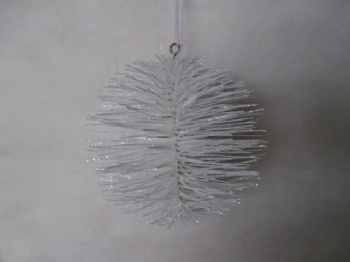 white pine needle high silver/silver/champagne ball 20cm