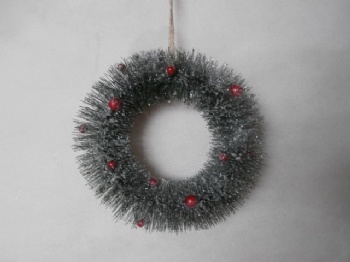 pine needle silver glitter + snow wreath 25cm & 20cm & 15cm