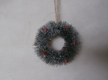 pine needle silver glitter + snow wreath 25cm & 20cm & 15cm