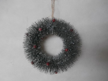 pine needle silver glitter + snow wreath 25cm & 20cm & 15cm