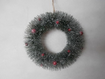 pine needle high silver glitter + snow wreath 25cm & 20cm & 15cm