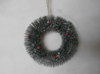 pine needle high silver glitter + snow wreath 25cm & 20cm & 15cm