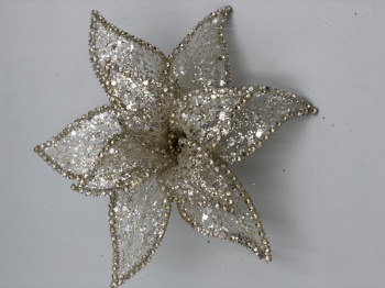 gold flower with clip (size: 20cm)