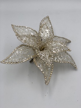 gold flower with clip (size: 20cm)