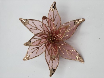 red sequin silk flower with clip (size: 20cm)