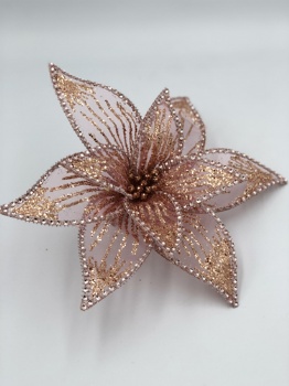 pink flower with clip (size: 20cm)