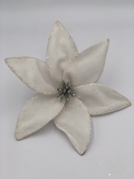 white lint flower with clip (two size)