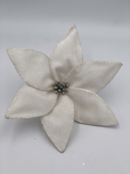 white lint flower with clip (two size)