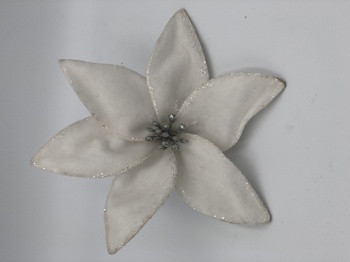 white lint flower with clip (two size)