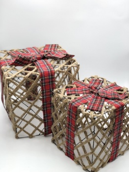 jute + iron stand gift box (two size)