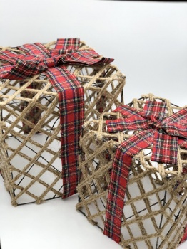 jute + iron stand gift box (two size)