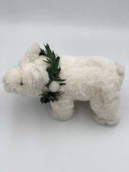 white bear with green neck ring (two size)