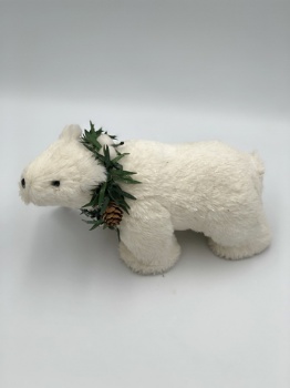 white bear with green neck ring (two size)