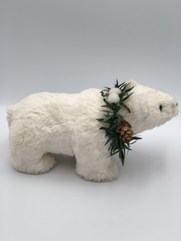 white bear with green neck ring (two size)