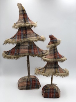 cream+ red+blue plaid lint tree (two size)