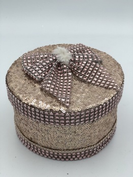 pink sequin cylinder box (two size)