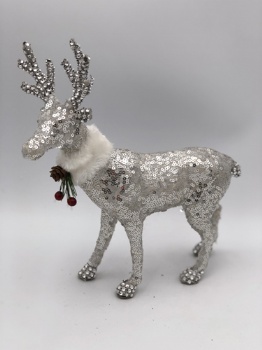 silver sequin reindeer