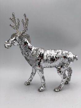 silver sequin reindeer (size:22x6x25.5cm)