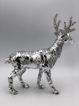 silver sequin reindeer (size:22x6x25.5cm)