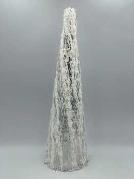 silver + white artificial fur cone (size: 45cm)