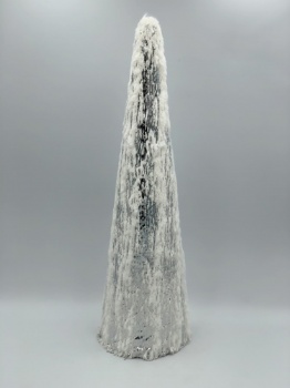 silver + white artificial fur cone (size: 45cm)