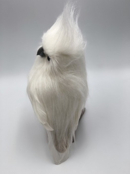 white artificial fur owl (size: h=20cm)