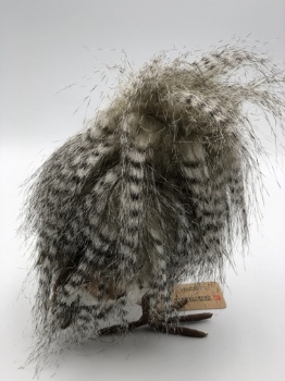 black artificial fur owl couple (h=18cm)