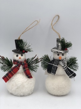 two color snowman hanger (size: h=19cm)