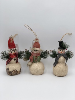 three colors snowman hanger (size: h=19cm)