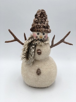 pinecone hat snowman (size: h=27cm)