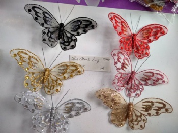 6 colors silk butterfly