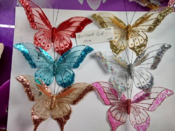 6 colors silk butterfly