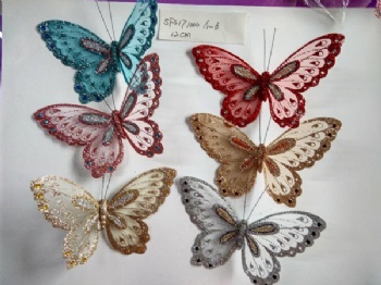 6 colors silk butterfly