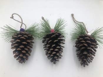 Christmas pinecone hanger