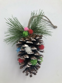 Christmas pinecone hanger