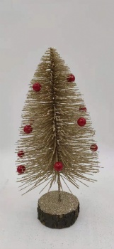 Christmas tree gold with red ball